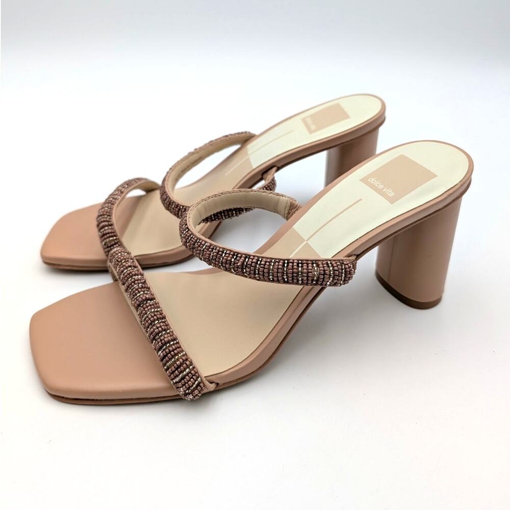 Dolce Vita Nolah Block Heel Sandals Women's Café Multi Size US9.5 EU40.5